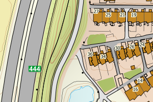 Kartbilde fra WMS-tjeneste av avviket