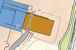 Kartbilde fra WMS-tjeneste av avviket