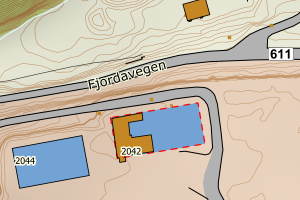 Kartbilde fra WMS-tjeneste av avviket