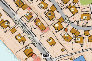 Kartbilde fra WMS-tjeneste av avviket