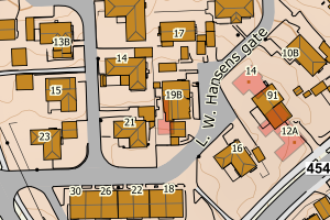 Kartbilde fra WMS-tjeneste av avviket