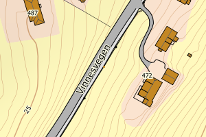 Kartbilde fra WMS-tjeneste av avviket