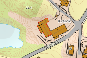Kartbilde fra WMS-tjeneste av avviket
