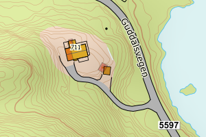 Kartbilde fra WMS-tjeneste av avviket