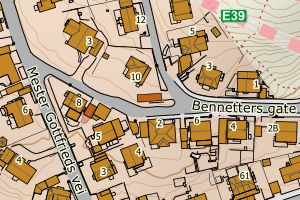 Kartbilde fra WMS-tjeneste av avviket