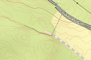 Kartbilde fra WMS-tjeneste av avviket
