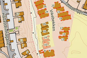 Kartbilde fra WMS-tjeneste av avviket