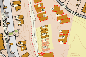 Kartbilde fra WMS-tjeneste av avviket