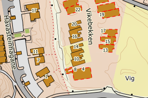 Kartbilde fra WMS-tjeneste av avviket