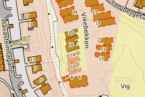Kartbilde fra WMS-tjeneste av avviket
