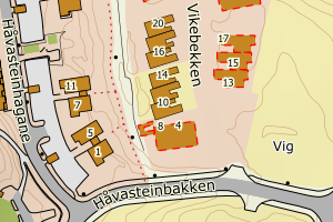 Kartbilde fra WMS-tjeneste av avviket