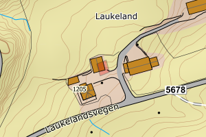 Kartbilde fra WMS-tjeneste av avviket