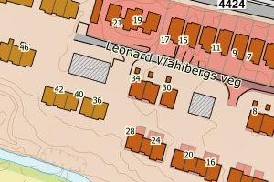 Kartbilde fra WMS-tjeneste av avviket
