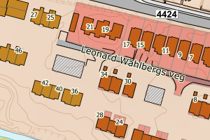 Kartbilde fra WMS-tjeneste av avviket