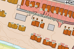 Kartbilde fra WMS-tjeneste av avviket