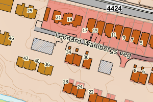 Kartbilde fra WMS-tjeneste av avviket
