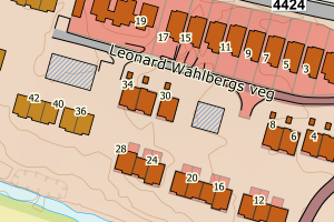 Kartbilde fra WMS-tjeneste av avviket