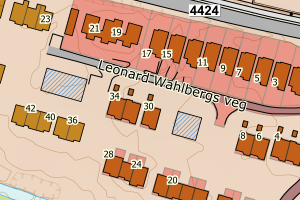 Kartbilde fra WMS-tjeneste av avviket
