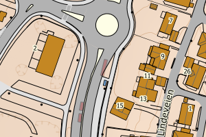 Kartbilde fra WMS-tjeneste av avviket