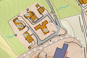 Kartbilde fra WMS-tjeneste av avviket