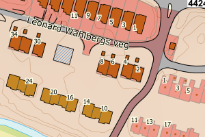 Kartbilde fra WMS-tjeneste av avviket