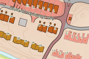 Kartbilde fra WMS-tjeneste av avviket