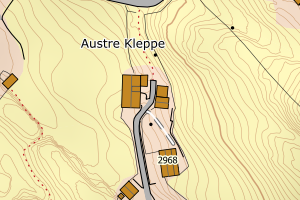 Kartbilde fra WMS-tjeneste av avviket