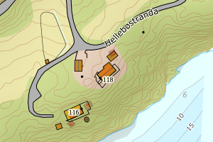 Kartbilde fra WMS-tjeneste av avviket