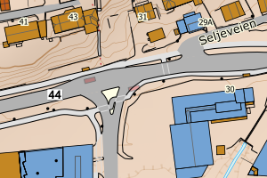 Kartbilde fra WMS-tjeneste av avviket