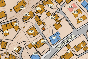 Kartbilde fra WMS-tjeneste av avviket