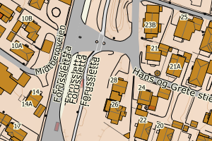 Kartbilde fra WMS-tjeneste av avviket