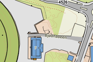 Kartbilde fra WMS-tjeneste av avviket