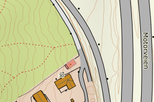 Kartbilde fra WMS-tjeneste av avviket