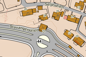 Kartbilde fra WMS-tjeneste av avviket