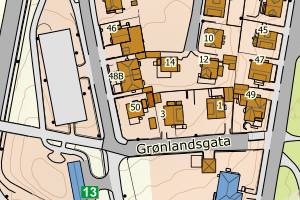 Kartbilde fra WMS-tjeneste av avviket