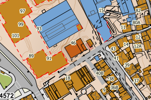 Kartbilde fra WMS-tjeneste av avviket