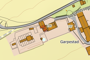 Kartbilde fra WMS-tjeneste av avviket