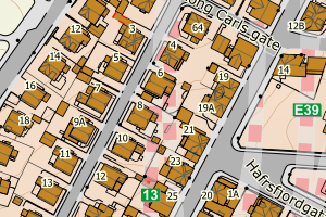 Kartbilde fra WMS-tjeneste av avviket