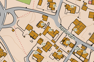 Kartbilde fra WMS-tjeneste av avviket