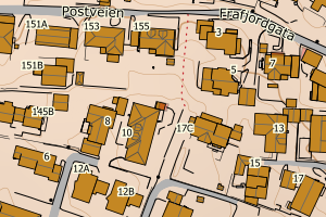 Kartbilde fra WMS-tjeneste av avviket