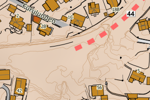 Kartbilde fra WMS-tjeneste av avviket