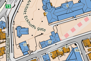 Kartbilde fra WMS-tjeneste av avviket