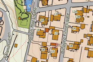 Kartbilde fra WMS-tjeneste av avviket
