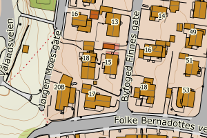 Kartbilde fra WMS-tjeneste av avviket