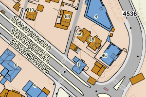 Kartbilde fra WMS-tjeneste av avviket