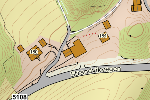 Kartbilde fra WMS-tjeneste av avviket