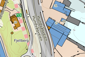 Kartbilde fra WMS-tjeneste av avviket