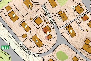 Kartbilde fra WMS-tjeneste av avviket