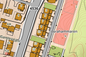 Kartbilde fra WMS-tjeneste av avviket