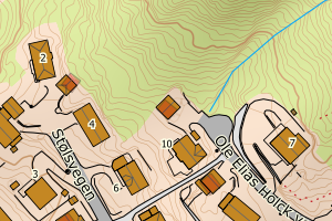 Kartbilde fra WMS-tjeneste av avviket